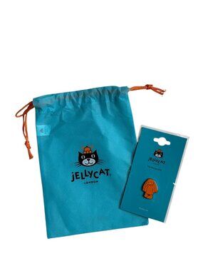 NWT Jellycat Orange Bashful Bunny Pin Badge & Dust Bag